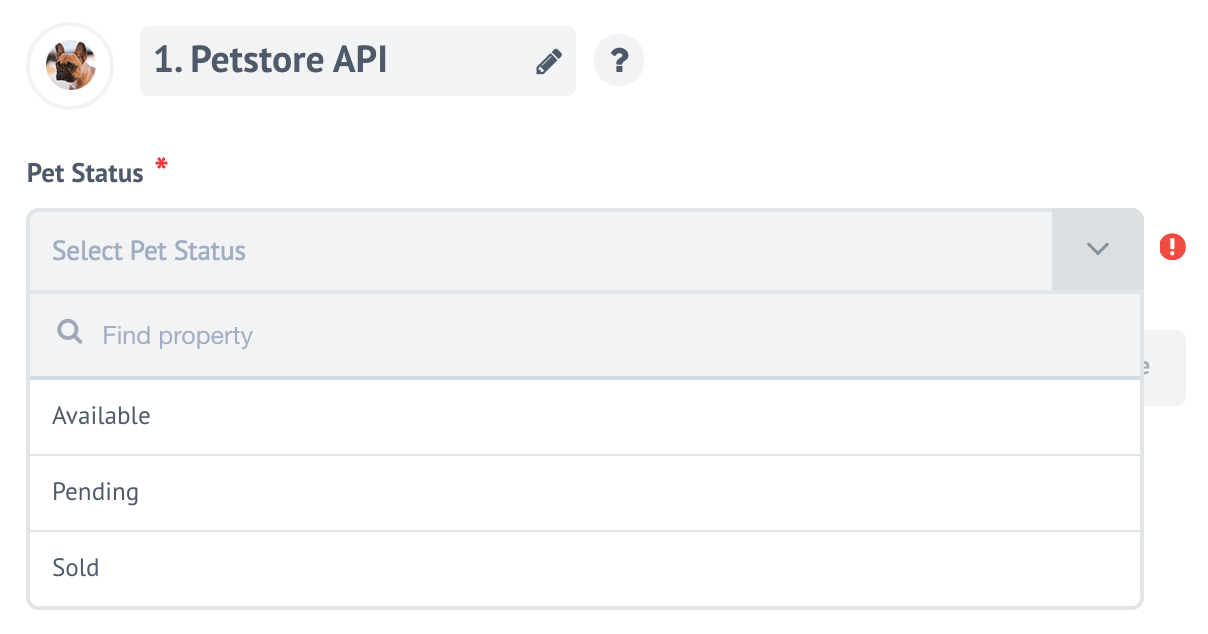 Rendering of the SelectView view class