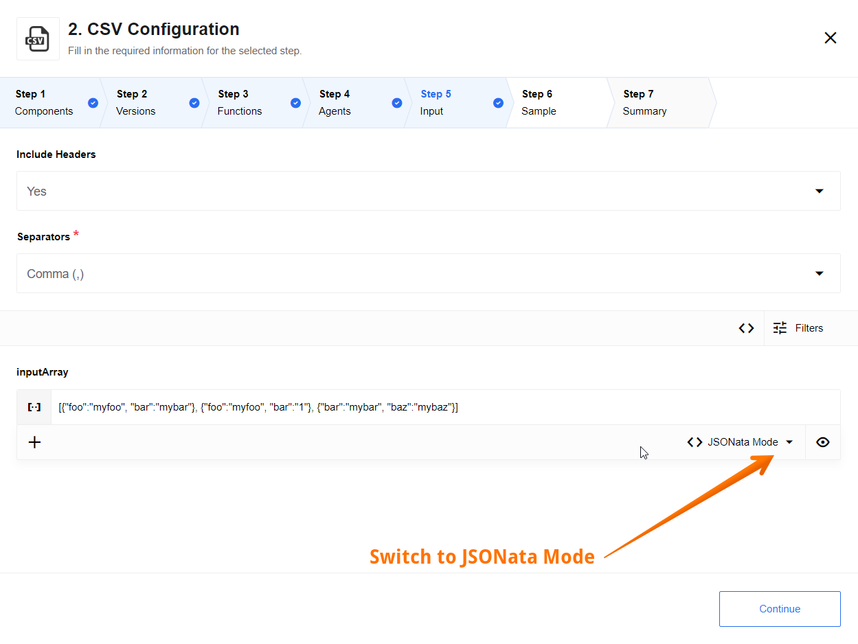 Write CSV attachment from JSON Array